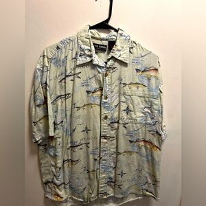 Large short sleeve Reel Legends button down shirt